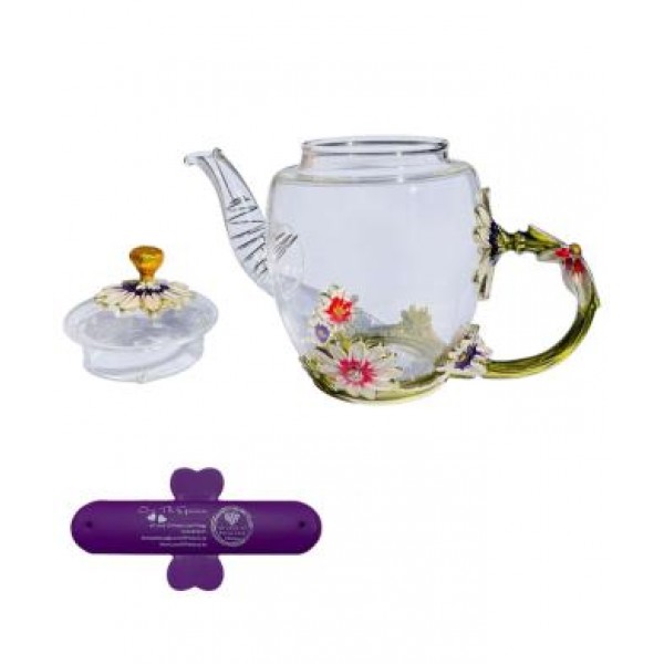 Daisy Tea Pot With Enamel Décor